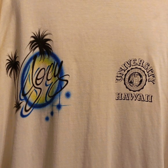 Vintage  90's University of Hawaii long sleeve tee shirt XL Cindy Tees Rainbow - Picture 6 of 12